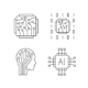 Artificial intelligence and machine learning line icon